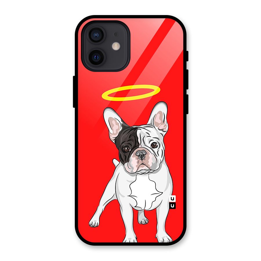 French Cute Angel Doggo Glass Back Case for iPhone 12