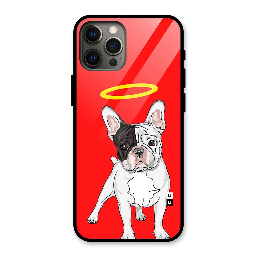French Cute Angel Doggo Glass Back Case for iPhone 12 Pro Max