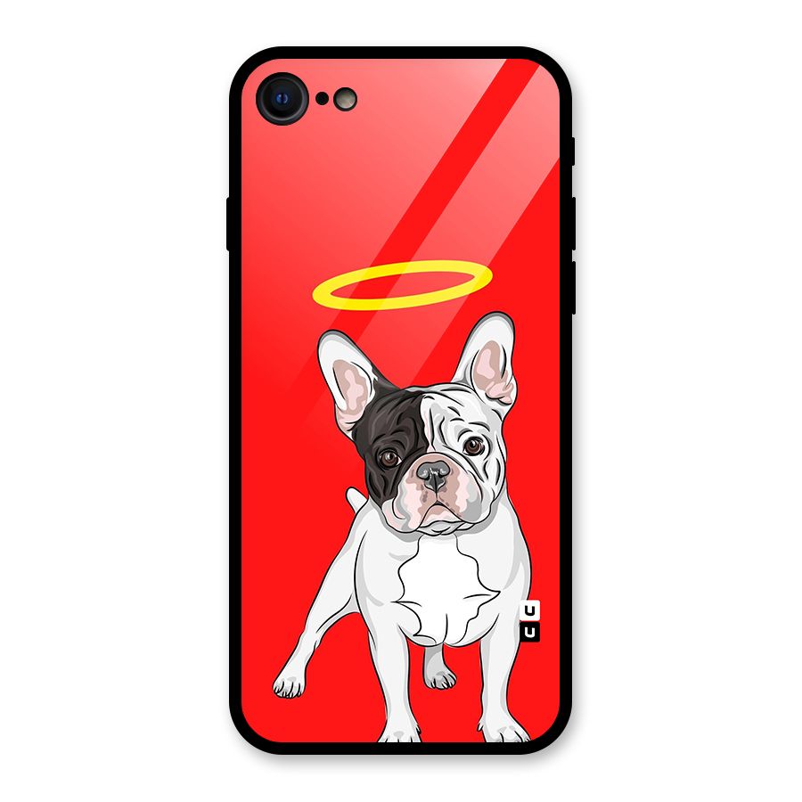 French Cute Angel Doggo Glass Back Case for iPhone 7