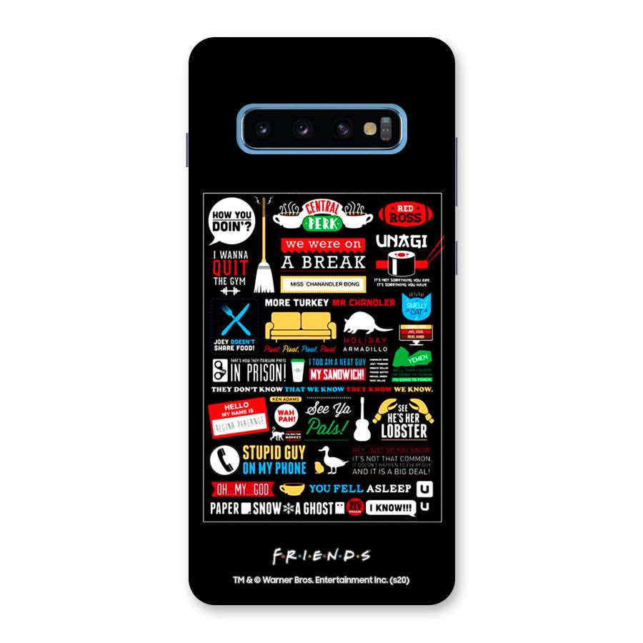 Friends Infographic Glass Back Case for Galaxy S10 Plus
