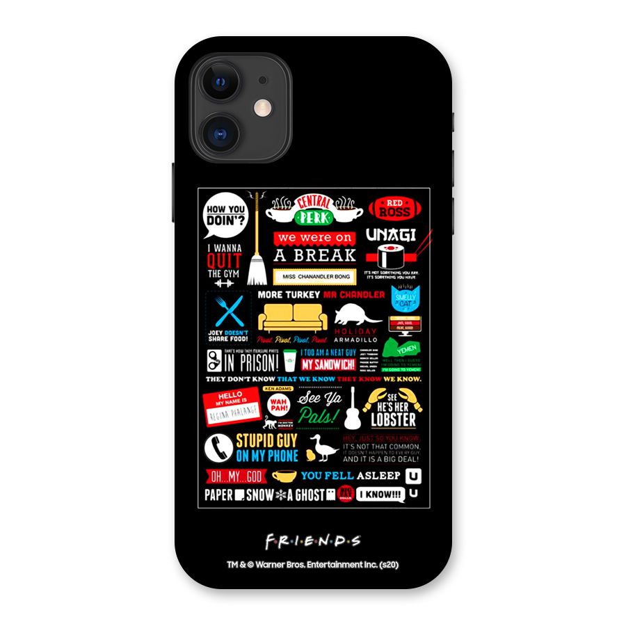 Friends Infographic Glass Back Case for iPhone 11