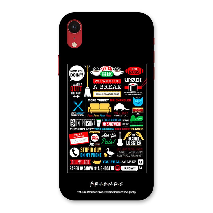 Friends Infographic Glass Back Case for iPhone XR