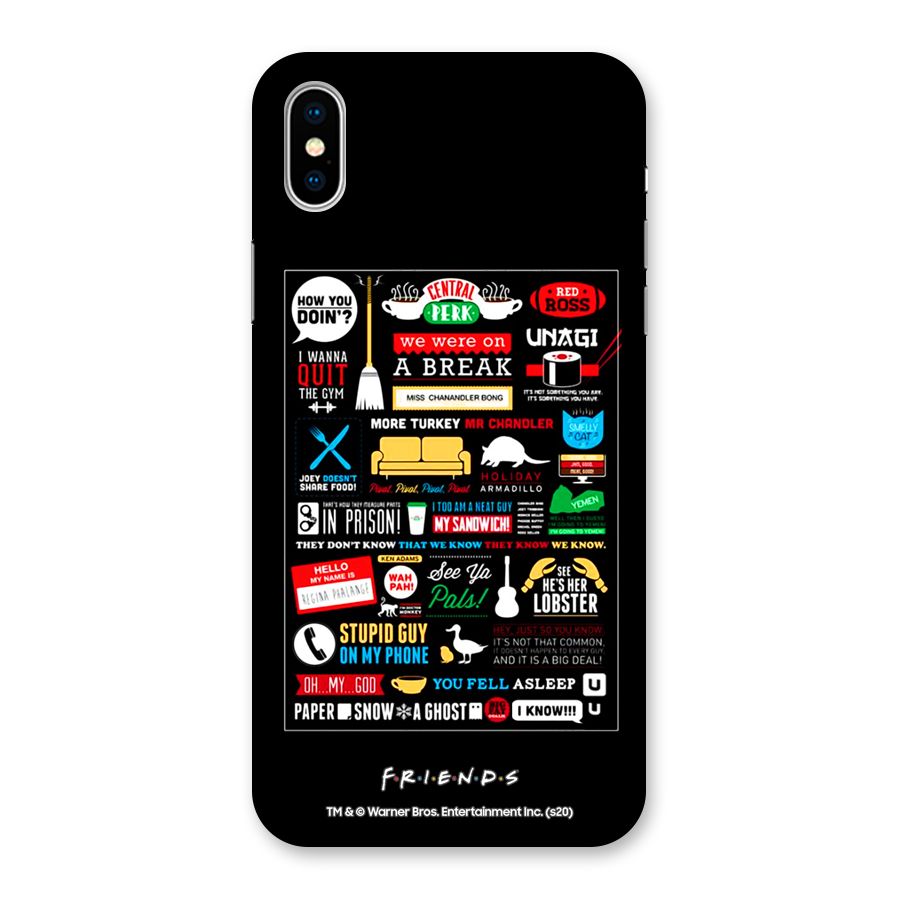 Friends Infographic Glass Back Case for iPhone XS
