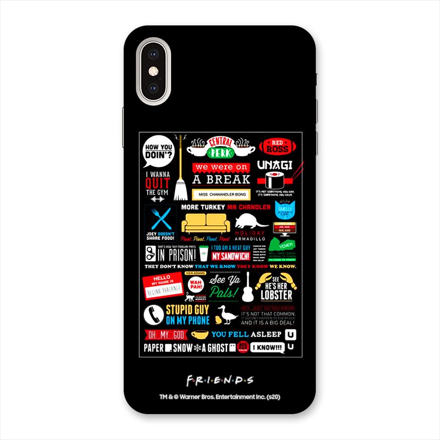 Friends Infographic Glass Back Case for iPhone XS Max