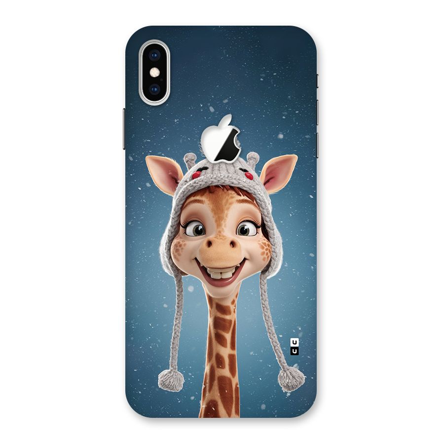 Funny Giraffe Back Case for iPhone XS Max Apple Cut