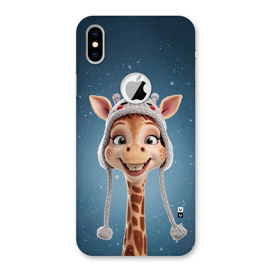 Funny Giraffe Back Case for iPhone X Logo Cut