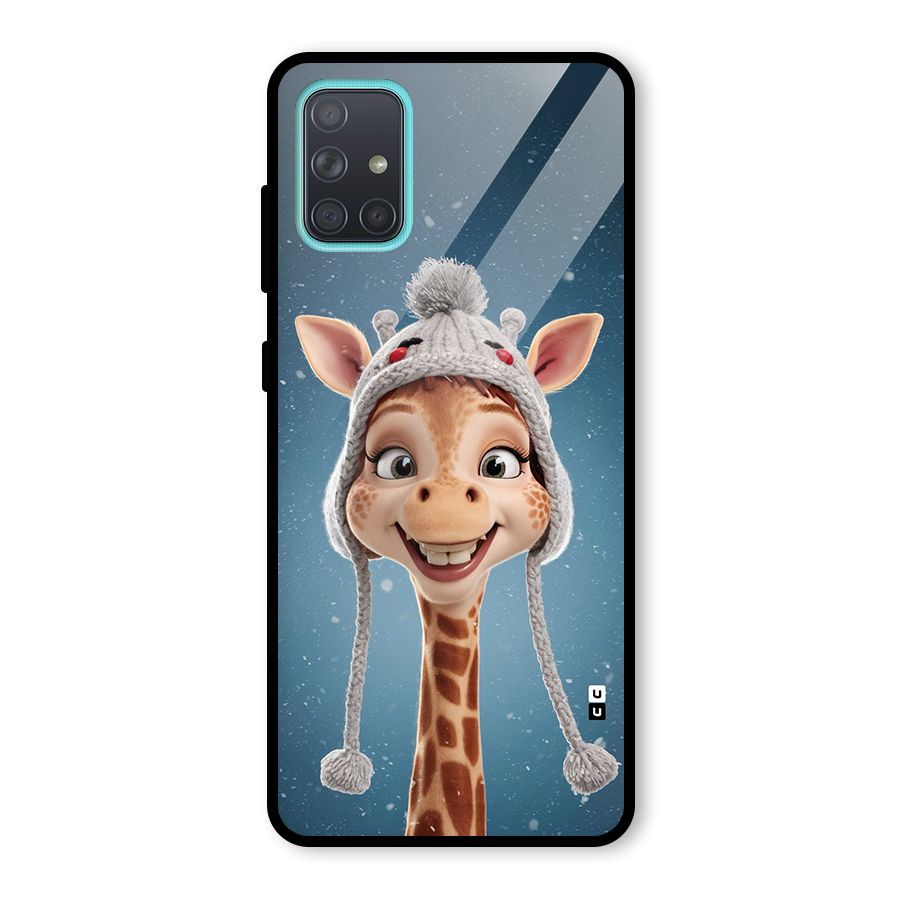 Funny Giraffe Glass Back Case for Galaxy A71