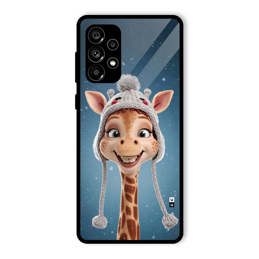 Funny Giraffe Glass Back Case for Galaxy A73 5G