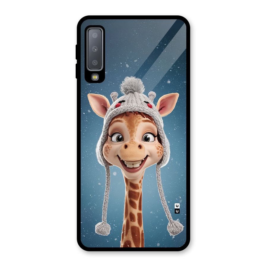 Funny Giraffe Glass Back Case for Galaxy A7 (2018)