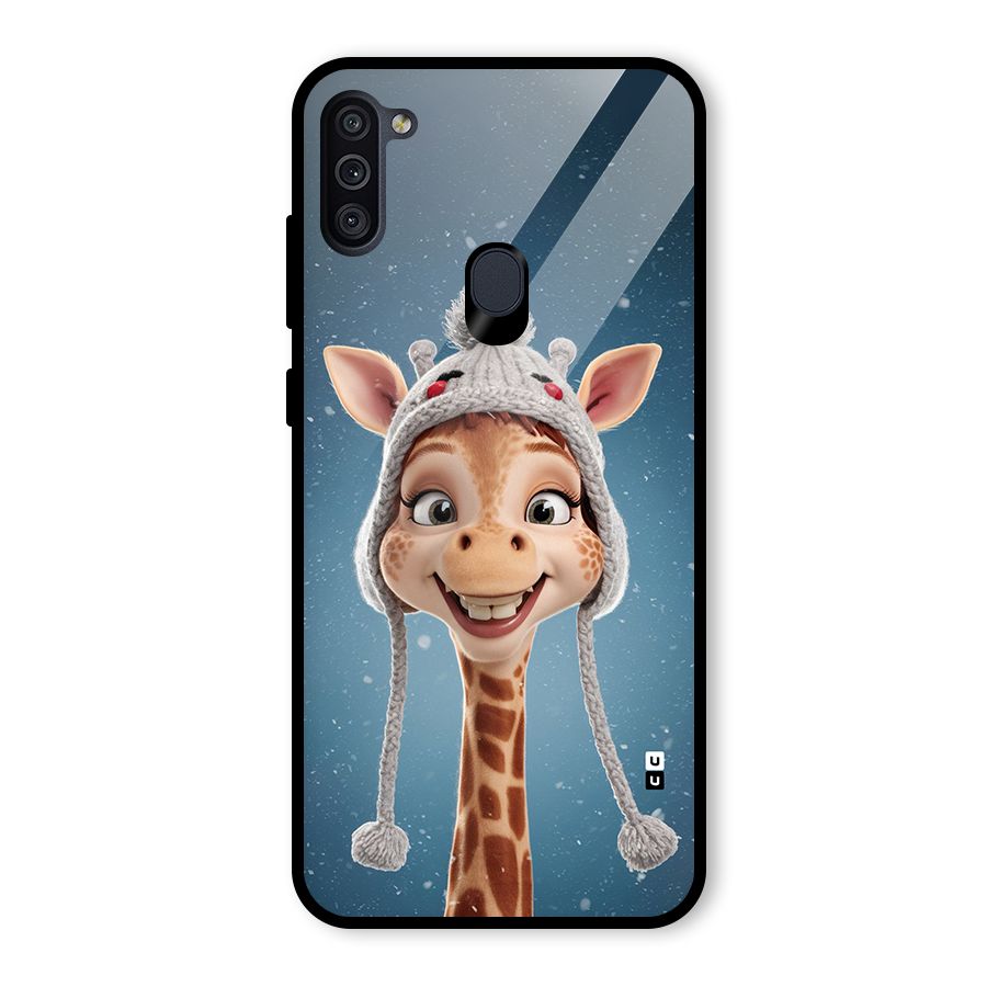 Funny Giraffe Glass Back Case for Galaxy M11