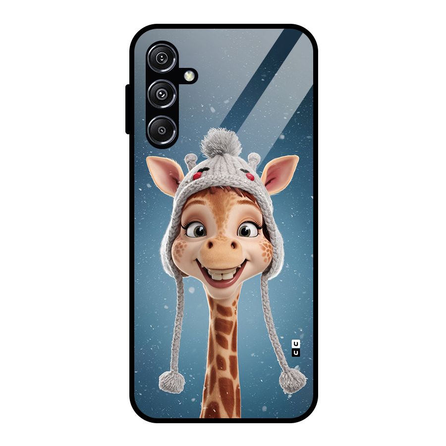 Funny Giraffe Glass Back Case for Galaxy M34 5G