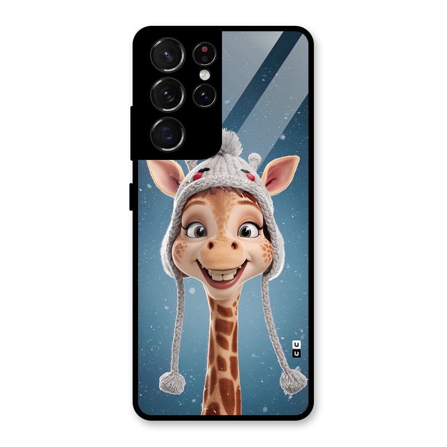 Funny Giraffe Glass Back Case for Galaxy S21 Ultra 5G