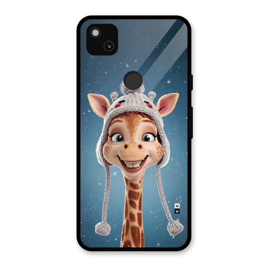 Funny Giraffe Glass Back Case for Google Pixel 4a