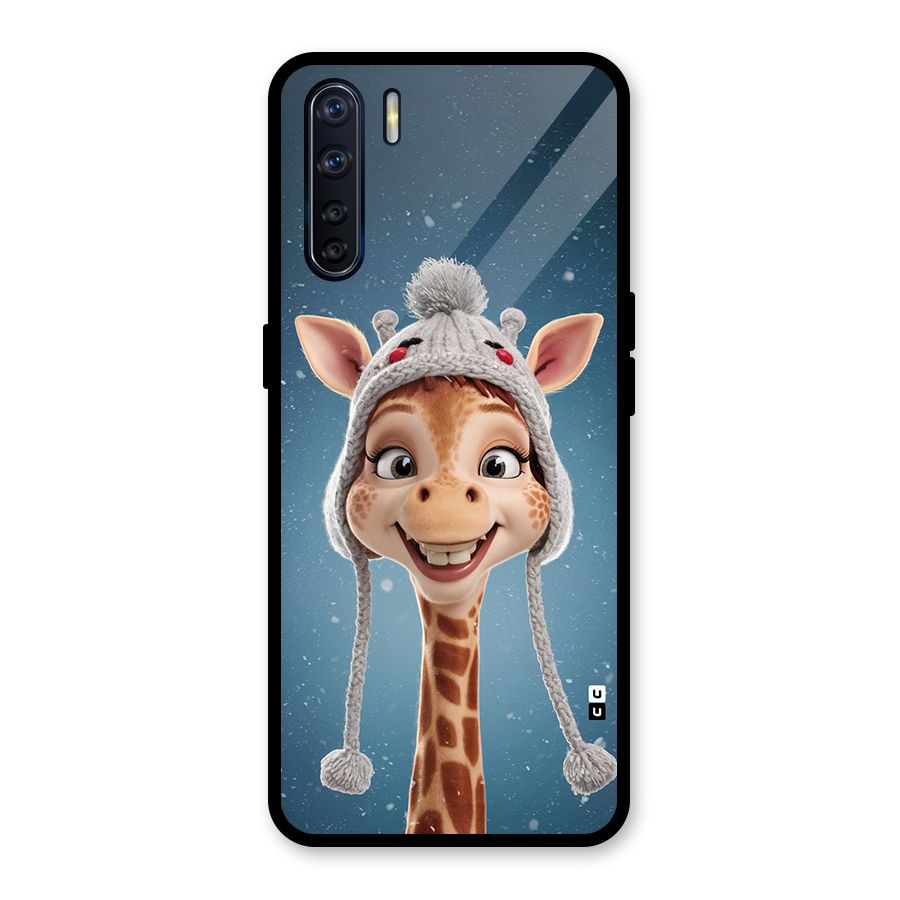 Funny Giraffe Glass Back Case for Oppo F15