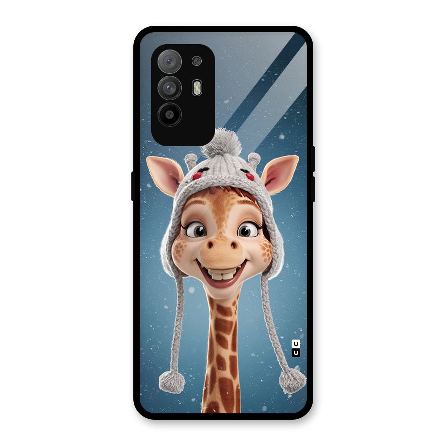 Funny Giraffe Glass Back Case for Oppo F19 Pro Plus 5G