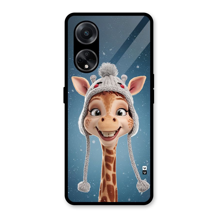 Funny Giraffe Glass Back Case for Oppo F23