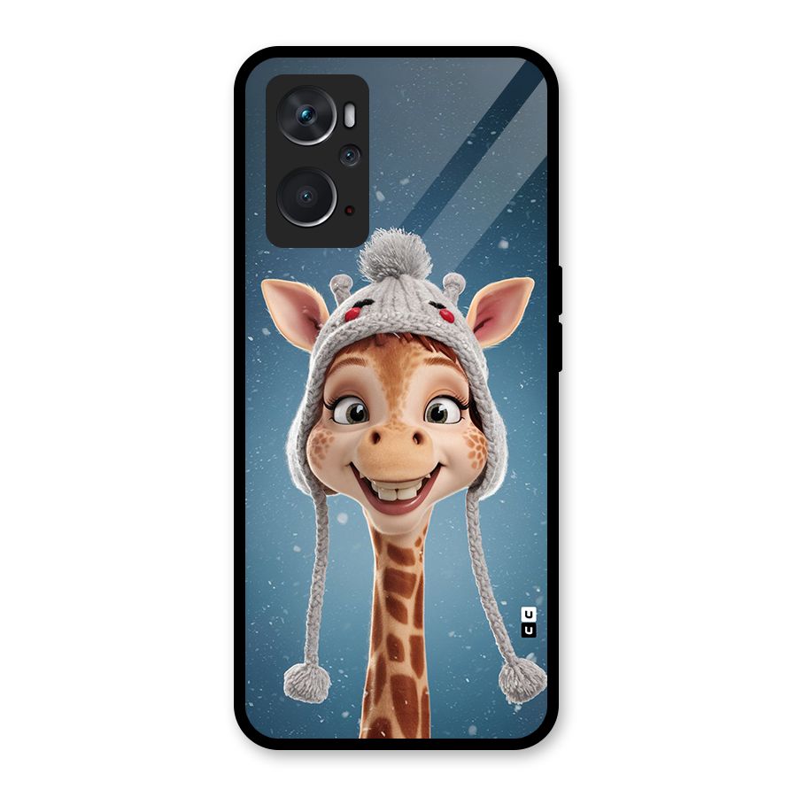 Funny Giraffe Glass Back Case for Oppo K10 4G