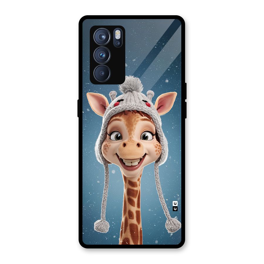 Funny Giraffe Glass Back Case for Oppo Reno6 Pro 5G