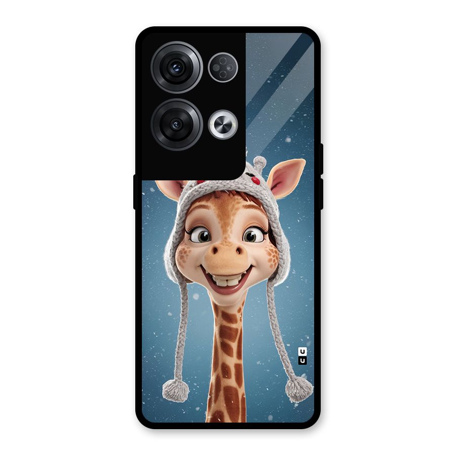 Funny Giraffe Glass Back Case for Oppo Reno8 Pro 5G