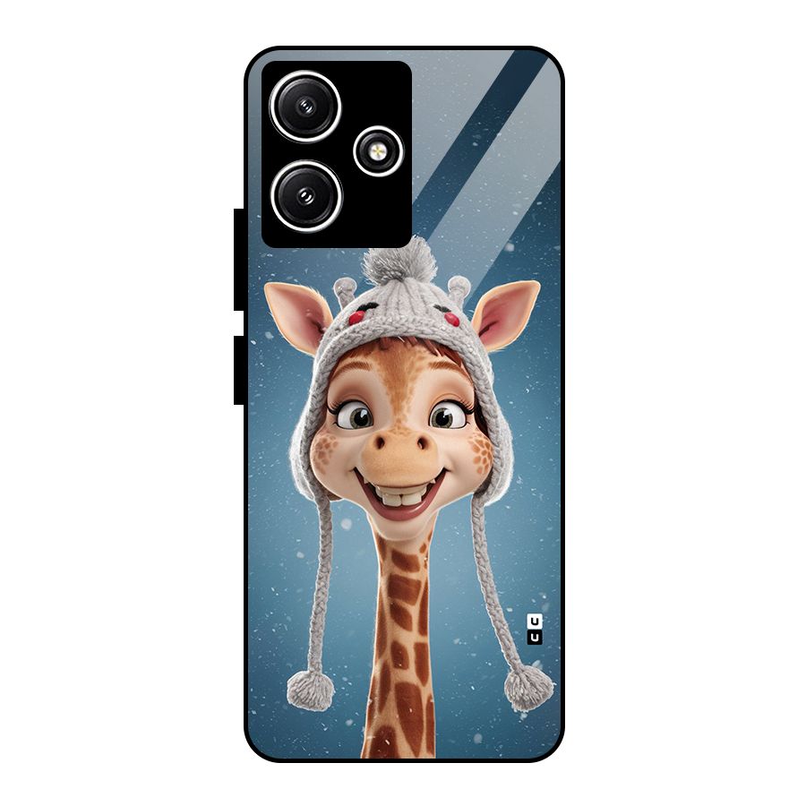 Funny Giraffe Glass Back Case for Poco M6 Pro