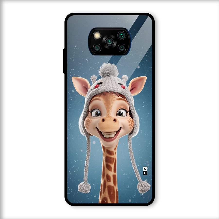 Funny Giraffe Glass Back Case for Poco X3