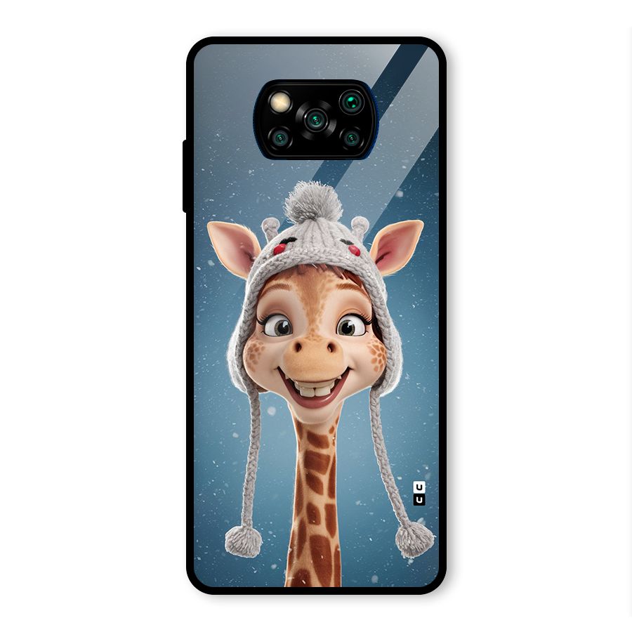 Funny Giraffe Glass Back Case for Poco X3 Pro