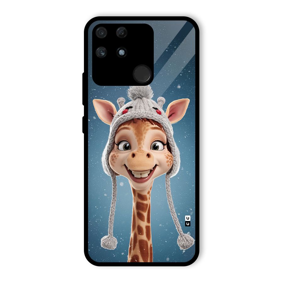 Funny Giraffe Glass Back Case for Realme Narzo 50A