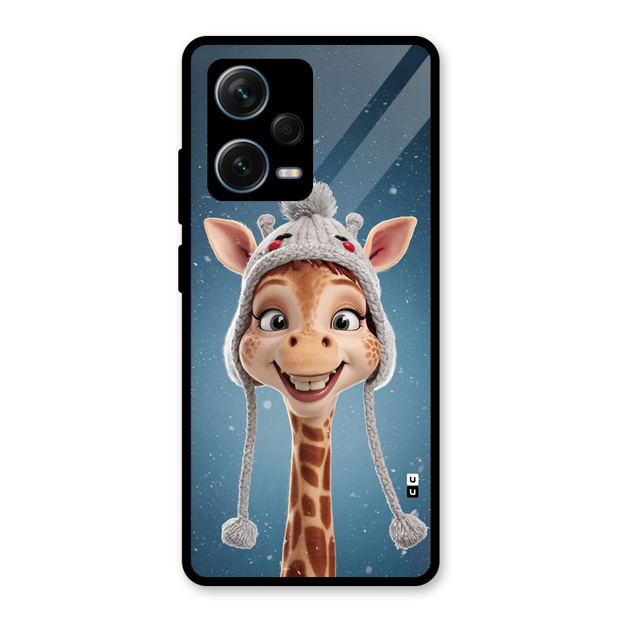 Funny Giraffe Glass Back Case for Redmi Note 12 Pro Plus 5G