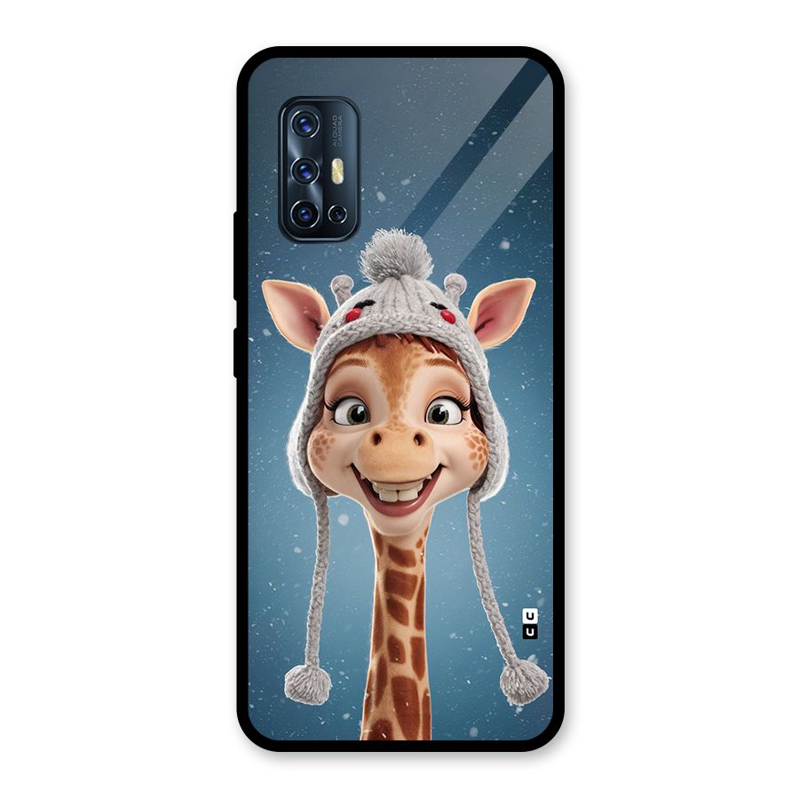 Funny Giraffe Glass Back Case for Vivo V17