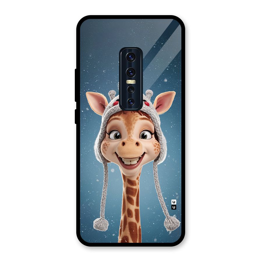 Funny Giraffe Glass Back Case for Vivo V17 Pro