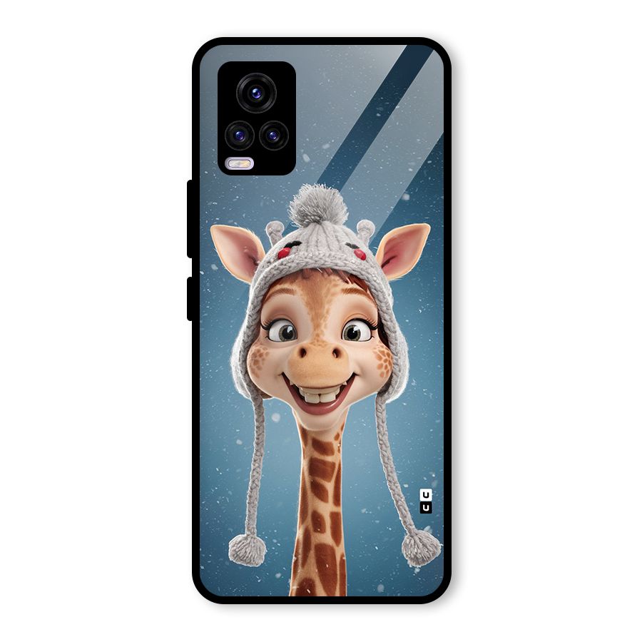 Funny Giraffe Glass Back Case for Vivo V20