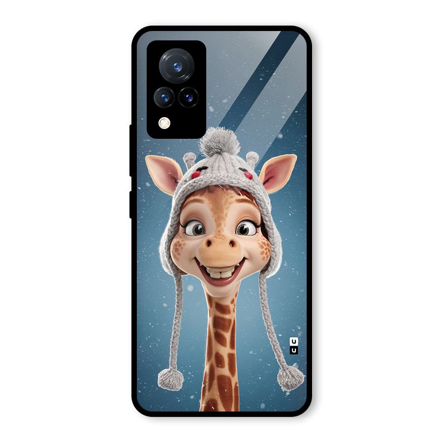 Funny Giraffe Glass Back Case for Vivo V21 5G