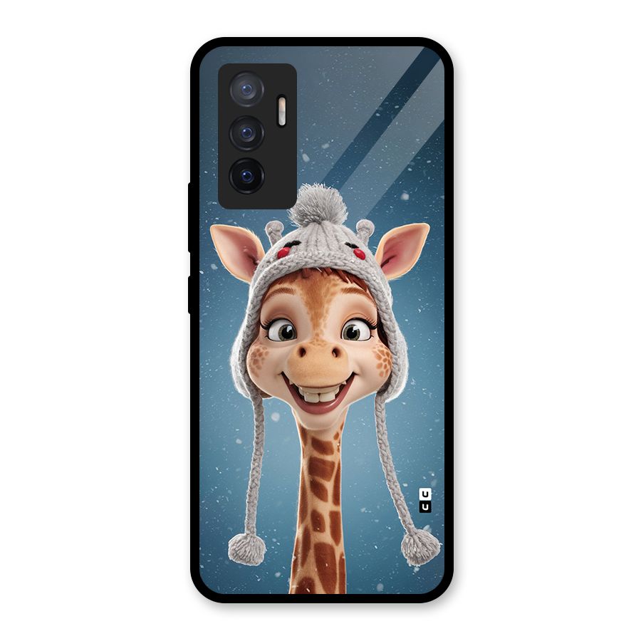 Funny Giraffe Glass Back Case for Vivo V23e