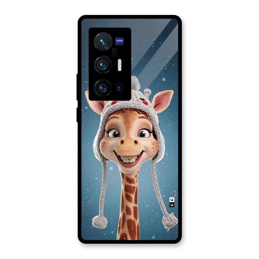 Funny Giraffe Glass Back Case for Vivo X70 Pro Plus