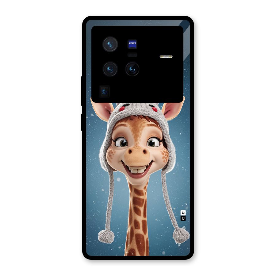 Funny Giraffe Glass Back Case for Vivo X80 Pro