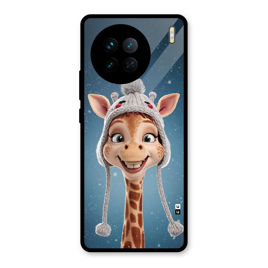 Funny Giraffe Glass Back Case for Vivo X90