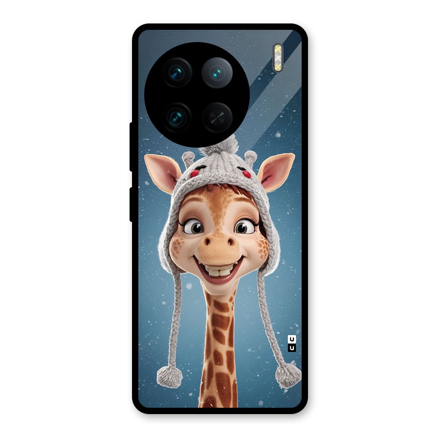 Funny Giraffe Glass Back Case for Vivo X90 Pro