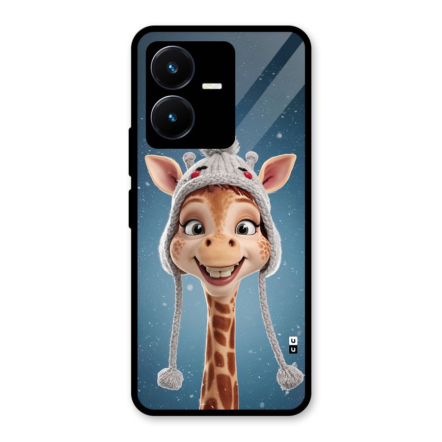 Funny Giraffe Glass Back Case for Vivo Y22s