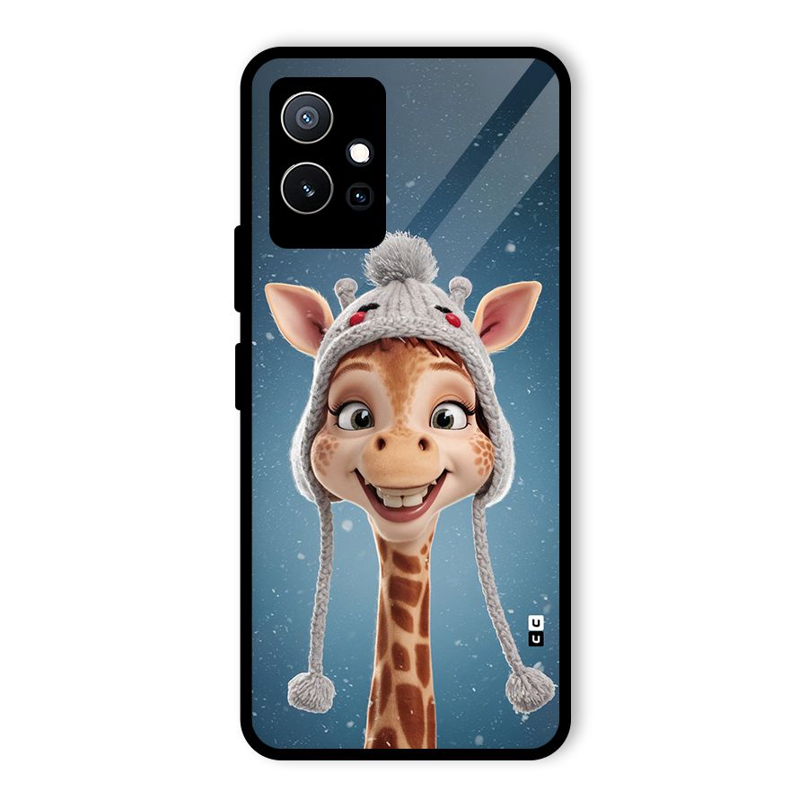 Funny Giraffe Glass Back Case for Vivo Y75 5G