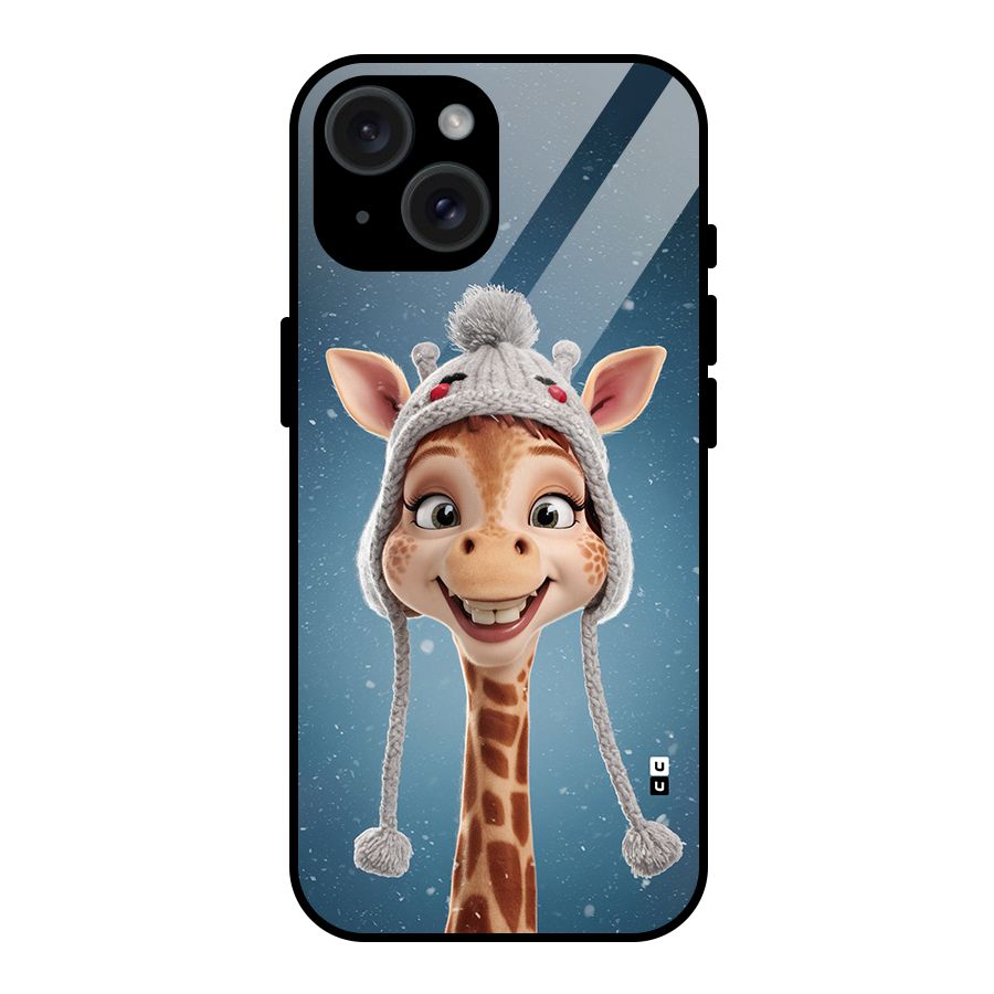 Funny Giraffe Glass Back Case for iPhone 15