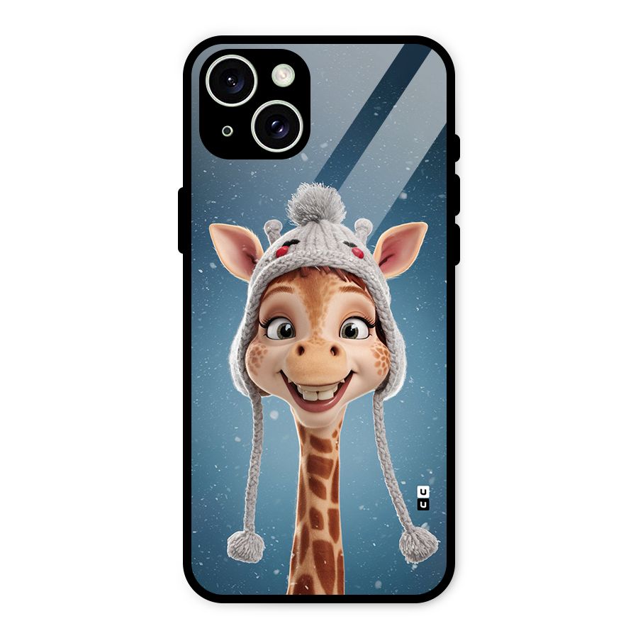 Funny Giraffe Glass Back Case for iPhone 15 Plus