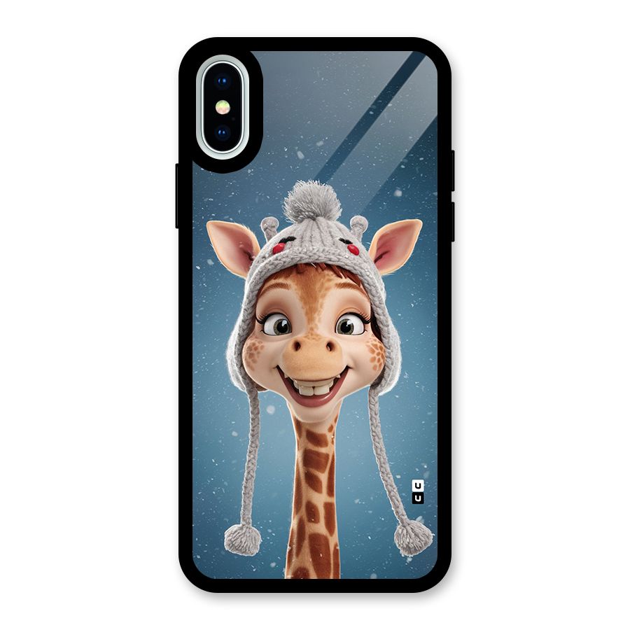 Funny Giraffe Glass Back Case for iPhone X