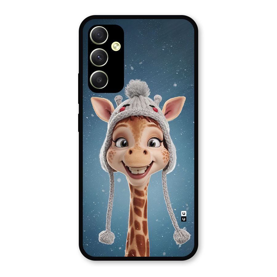 Funny Giraffe Metal Back Case for Galaxy A34