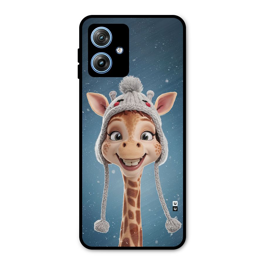 Funny Giraffe Metal Back Case for Moto G54