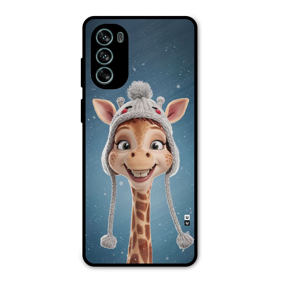 Funny Giraffe Metal Back Case for Moto G62
