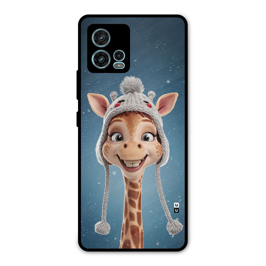Funny Giraffe Metal Back Case for Moto G72