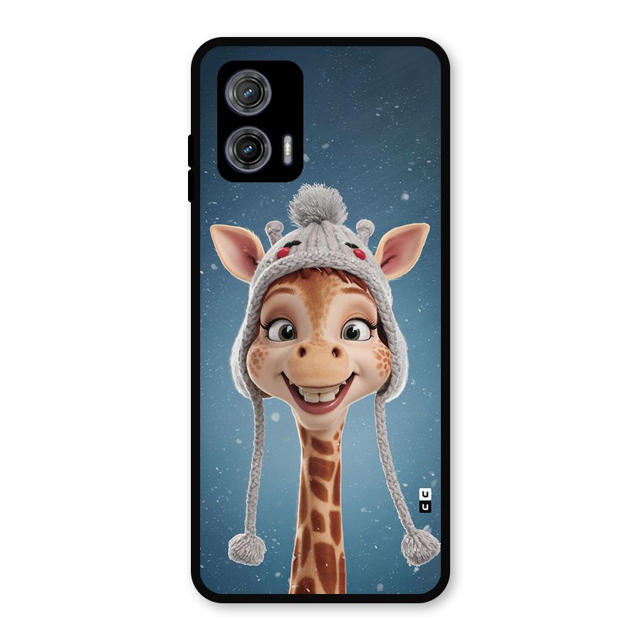 Funny Giraffe Metal Back Case for Moto G73