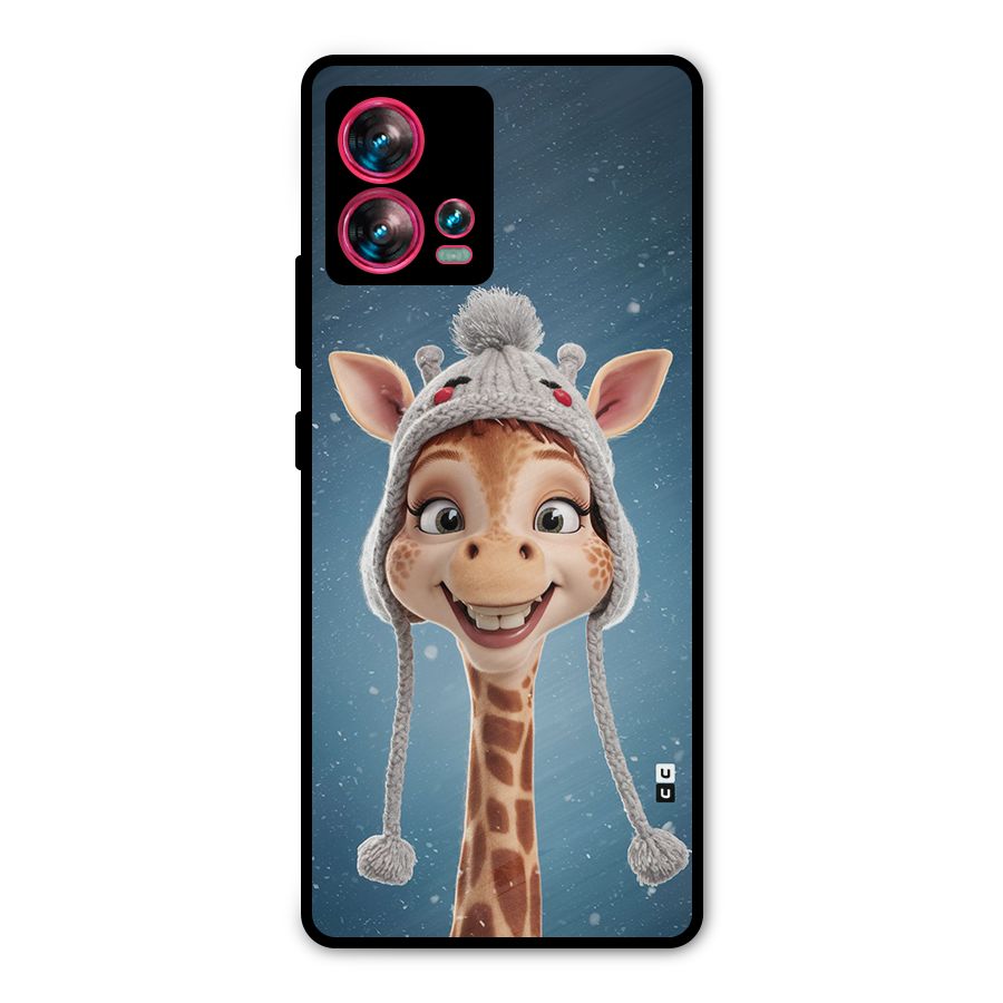 Funny Giraffe Metal Back Case for Motorola Edge 30 Fusion