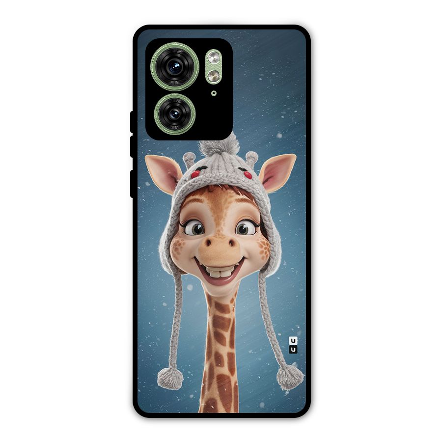 Funny Giraffe Metal Back Case for Motorola Edge 40 5G