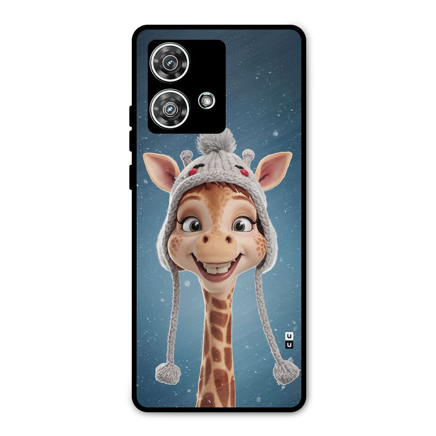 Funny Giraffe Metal Back Case for Motorola Edge 40 Neo